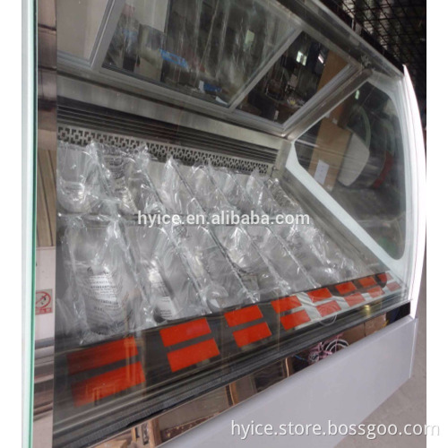 V-shaped ice cream display freezer for sale